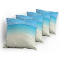 thumbnail image 5 of Ambesonne Tropical Throw Pillow Cover 4 Pack, Carribean Sea Beach, 20", Cream Navy, 5 of 7