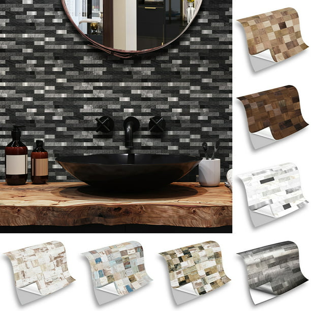 Yipa Self Adhesive L And Stick Tile, Mosaic Tile Backsplash Bathroom Designs