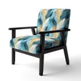 thumbnail image 3 of Designart "Modern Turquoise Ikat Melody" Turquoise Abstract Upholstered Accent Chair - Modern Arm Chair For Living Room, 3 of 5