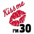 thumbnail image 3 of 30th Birthday Duvet Cover Set, Kiss Me I'm 30 Slogan Words with Lips Hand Writing Stencil Art Print, Decorative 2 Piece Bedding Set with 1 Pillow Shams, Twin Size, White Black Red, by Ambesonne, 3 of 3