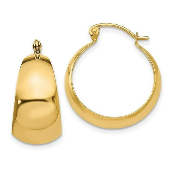 Primal Gold 14K Yellow Gold 10.5mm Tapered Hoop Earrings