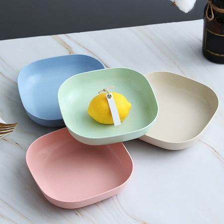 

Xyer Household Wheat Straw Unbreakable Snacks Fruit Bones Plate Square Salad Bowl