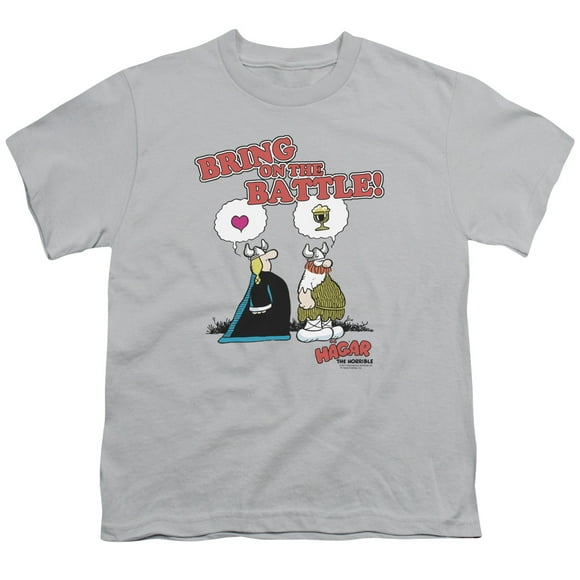 Hagar The Horrible Bring On The Battle Big Boys Shirt Silver Xl