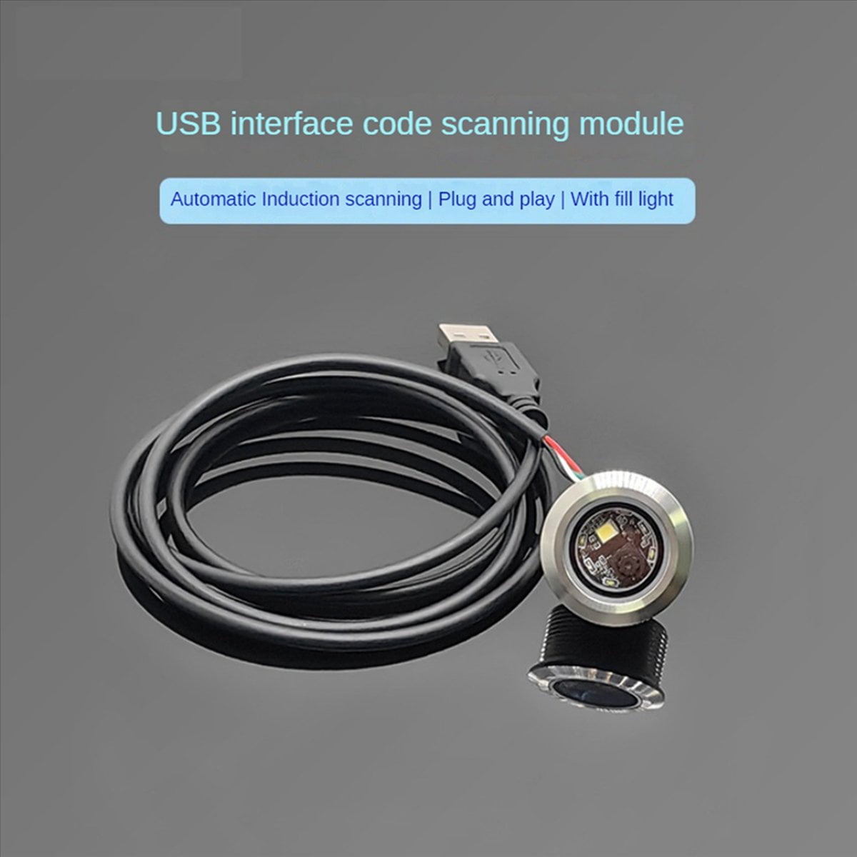 2X GM861 USB Interface 1D/2D Bar Code QR Code Barcode Scanner Module Stainless Steel Thread with Fill Light