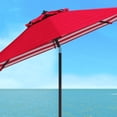 thumbnail image 4 of SAFAVIEH Athens 11' Market Crank Round Patio Umbrella, Red/White, 4 of 5