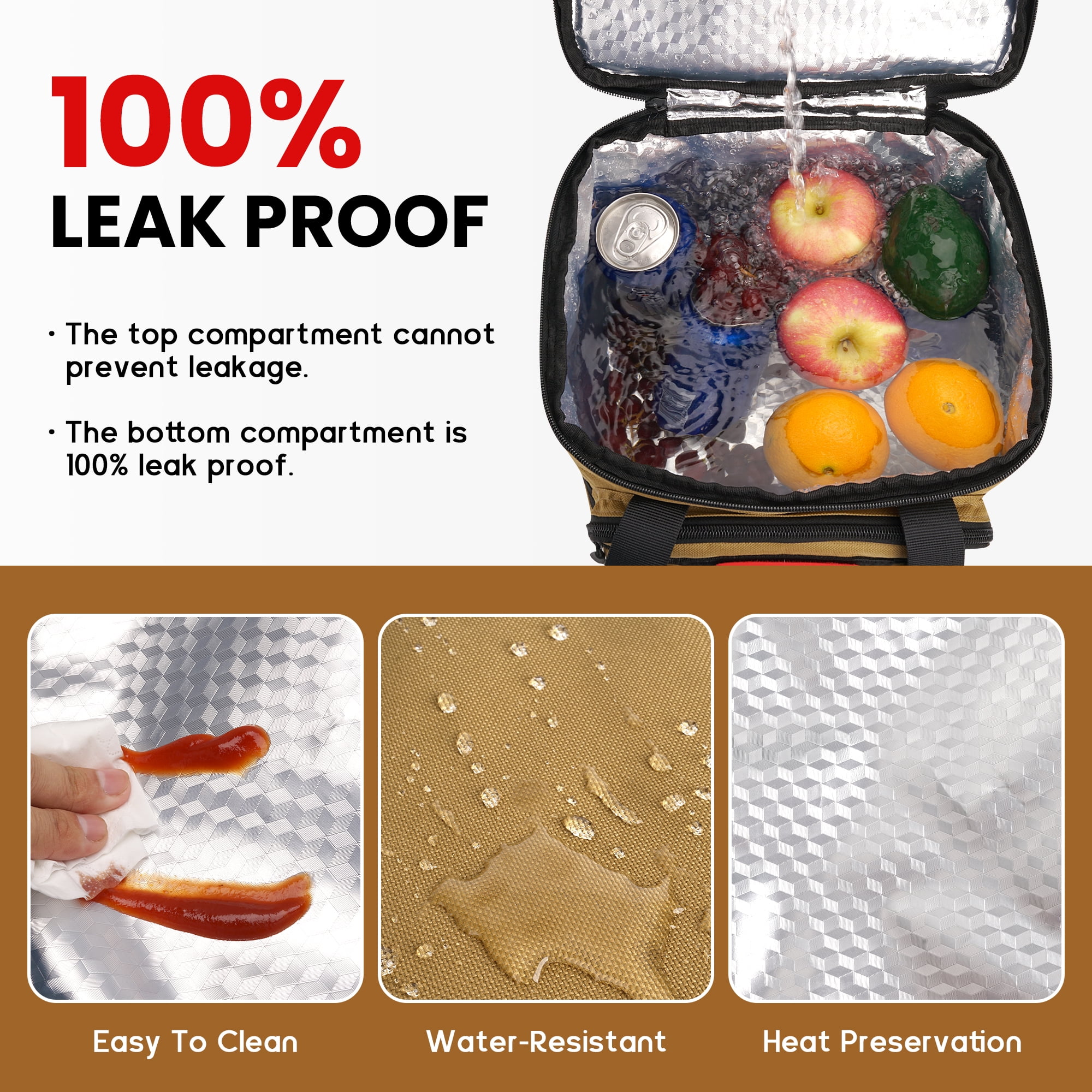 CODCEY Tactical Heavy Duty Insulated Expandable Double Deck Leakproof Large Reusable Lunch Bag Cooler