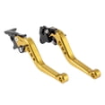 thumbnail image 1 of Par Motocicleta Manillar Corto Freno Embrague Palancas Tono dorado, 1 of 1