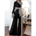 thumbnail image 1 of Women"s Jumpsuit Lace Up Print One Shoulder Elegant Party Cocktail Party Regular Fit Long Sleeve Kb, 1 of 5
