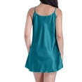 thumbnail image 3 of LYEAA Nightgowns Satin for Women Sleeveless Plus Size Cozy Summer Sling Short Night Gowns Solid V Neck Loose Casual Soft Pajamas Sleepwear Loungewear Fashion Elegant Women's Nightdress Green L, 3 of 3