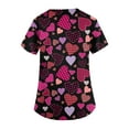 thumbnail image 5 of Scrubs for Women Comfortable Lightweight Durable Soft Stretch Flower Printed V-Neck Short Sleeve Medical Scrub Top Wine 5XL, 5 of 5