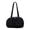 Black, variant on Women's Denim Bowler Bag with Two Magnetic Snap Front Flap Pockets Zippered Main Compartment Inner Zipper Pocket Fixed Top Handle Lightweight Hobo Tote for Daily Work Travel