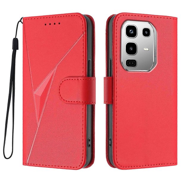 For Infinix Note 50 4G Infinix Note 50 Pro 4G Case Triangle Imprint Leather Phone Cover with Lanyard