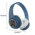 thumbnail image 3 of JingChun Wireless Bluetooth Headphones, Over Ear Headphones with Microphone, 10H Playtime, HiFi Stereo Sound, Soft Earmuffs, Foldable Headphones with RGB Light for School Gift, 3 of 8