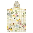 thumbnail image 2 of Kid Hooded Beach Towel Bath Poncho Towels Soft Absorbent Quick Dry for Boy Girl Flowers and Butterflies on Plaid S, 2 of 7