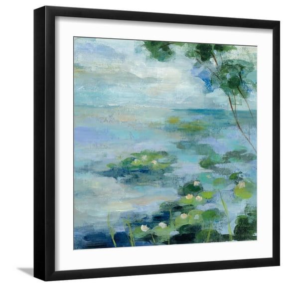 Art.com Lily Pond II Art Print by Silvia Vassileva, Black Frame Wall Art, 21" x 21"