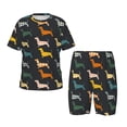 thumbnail image 1 of Balery Plaid Dachshund Conjunto de Pijama Infantil de Manga Corta con Estampado – Ropa de Dormir de Algodón Suave-Small, 1 of 6