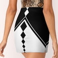 thumbnail image 5 of Monochrome Geometric Diamonds Women's skirt With Hide Pocket Tennis Skirt Golf Skirts Badminton Skirts Running skirts Black, 5 of 6