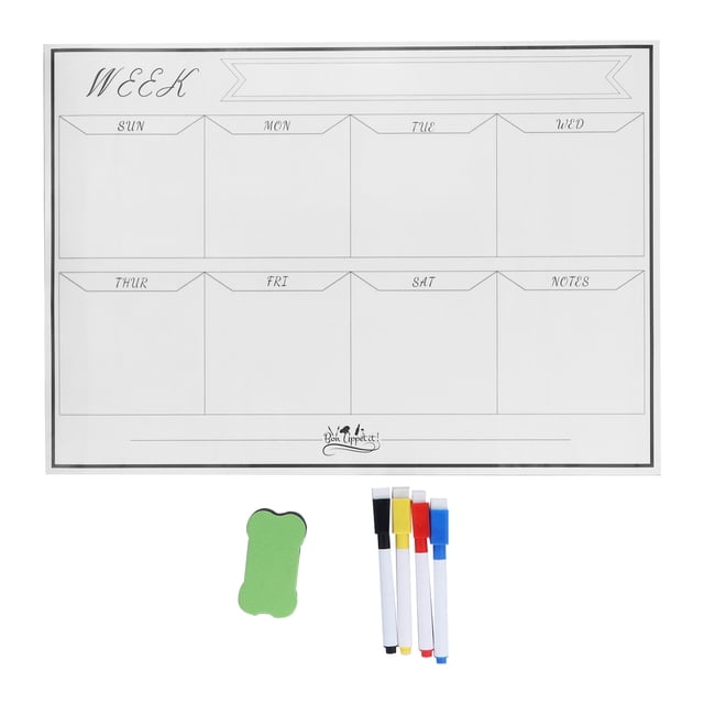 Delaman Autocollant de Tableau Blanc, Autocollant de Tableau Blanc 42x30cm magnétique réutilisable Facile à Nettoyer hebdomadaire Motif de Grille Tableau effaçable à Sec
