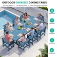 thumbnail image 2 of SERWALL 9 Pieces Outdoor Dining Set, Patio Dining Set, HDPE Outdoor Table and Chair with Umbrella Holes, (1 Table + 8 Chairs), 2 of 9