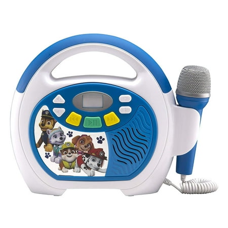 Paw Patrol Bluetooth Sing Along Portable MP3 Player Real Working Microphone Stores Up To 16 Hours of Music with 1 gb Built In Memory USB Port to Expand Your Content Built In Rechargeable