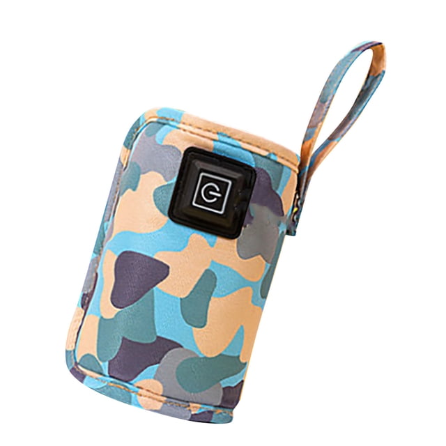 Bolsa calentadora de biberones portátil con USB, tamaño ajustable, temperatura, 5 V, 2 A, color azul