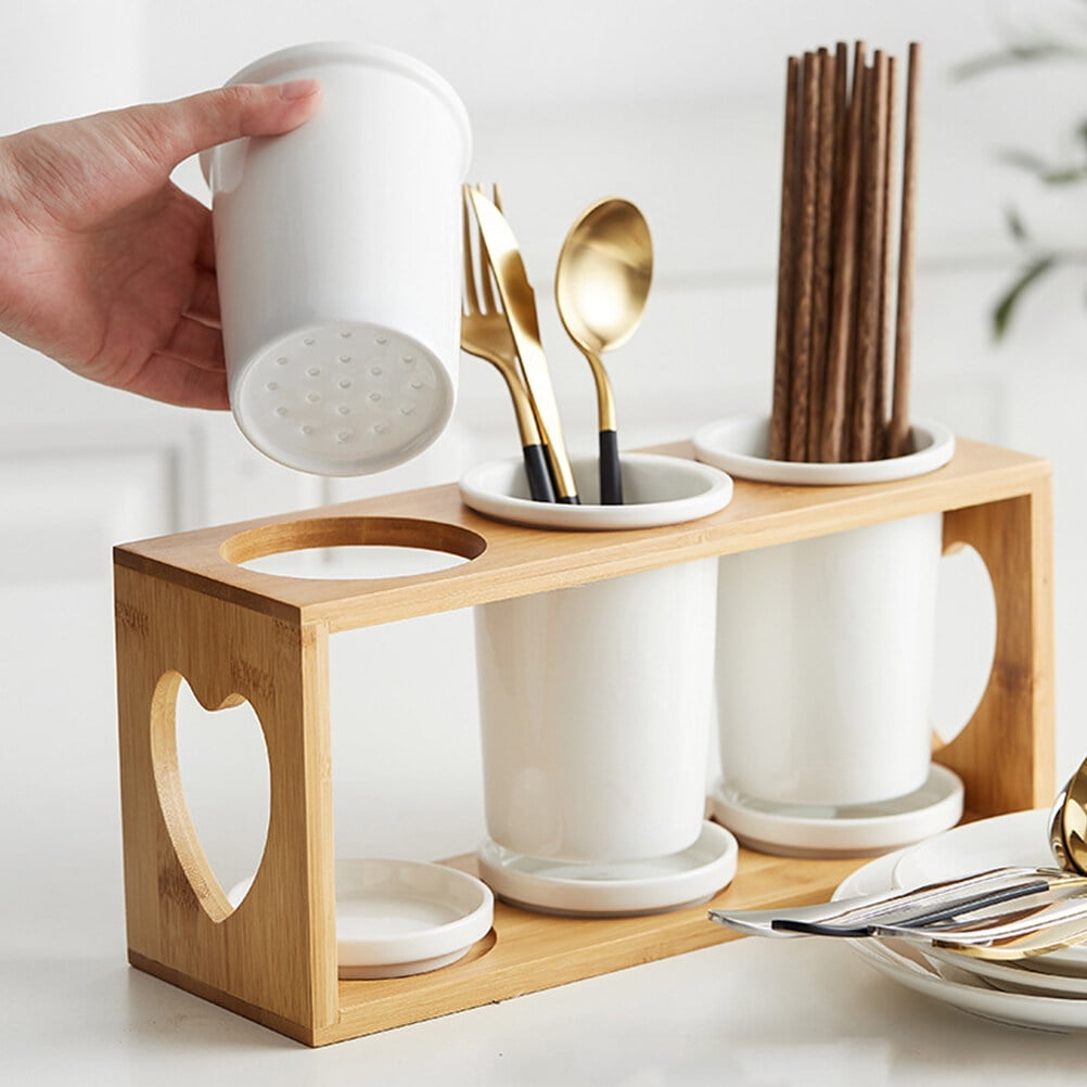 BALAHAPY Kitchen Utensil Holder Multi Color Ceramics for Storage 1 Set 11.99X5.50X4.13in