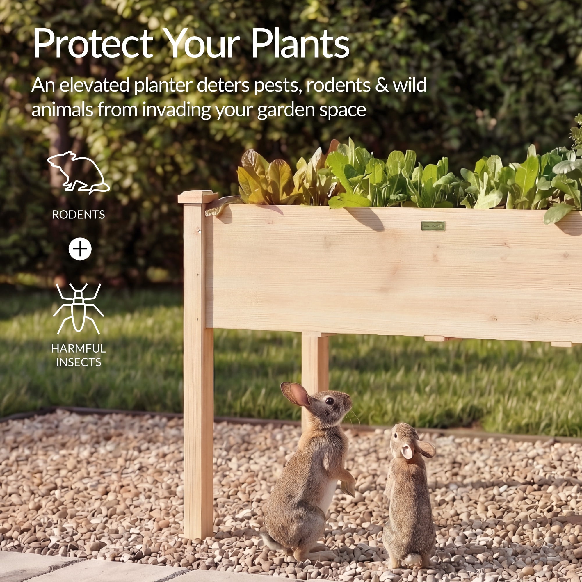 Best Choice Products 48x24x30in Raised Garden Bed, Elevated Wooden Planter for Yard w/ Foot Caps, Liner - Natural
