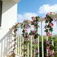 thumbnail image 1 of Guirnalda de flores artificiales de seda de 1,7 m para colgar en la pared | Guirnalda floral de imitación morada y rosa para decoración de interiores, 1 of 6