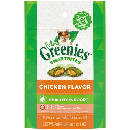 Greenies Smartbites Chicken Flavor Crunchy Soft Treat for Cat, 2.1 oz.