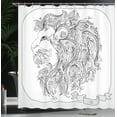 thumbnail image 4 of Ambesonne Astrology Shower Curtain, Zodiac Leo Lion Sign, 69"Wx84"L, Black White, 4 of 5