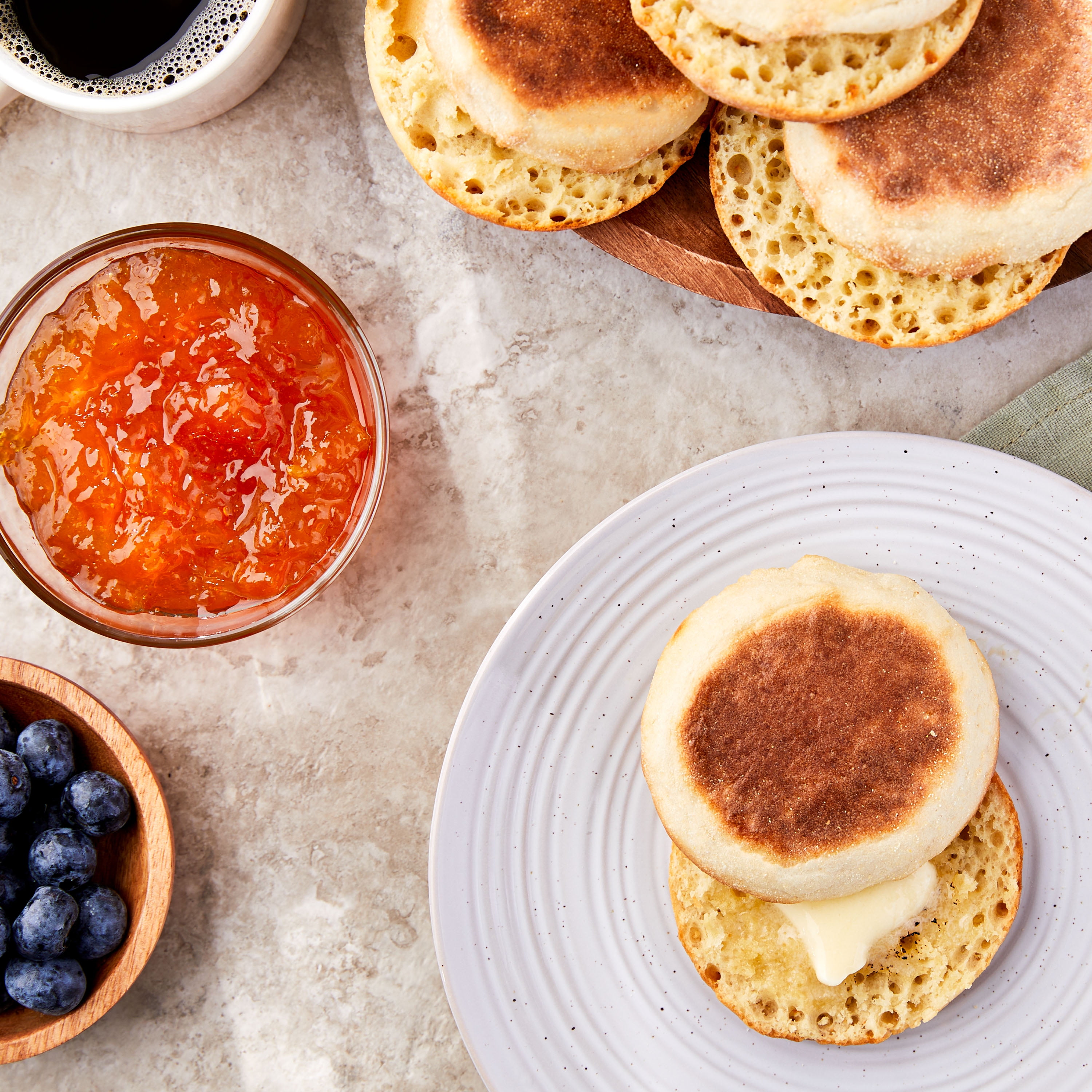 Great Value Original Fork Split English Muffins, 12 oz, 6 Count