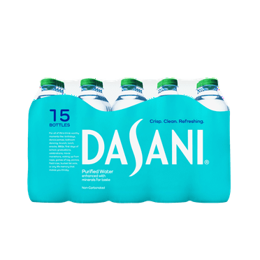DASANI Purified Water Bottle Enhanced with Minerals 15 Pack16.9 fl oz Plastic Bottle