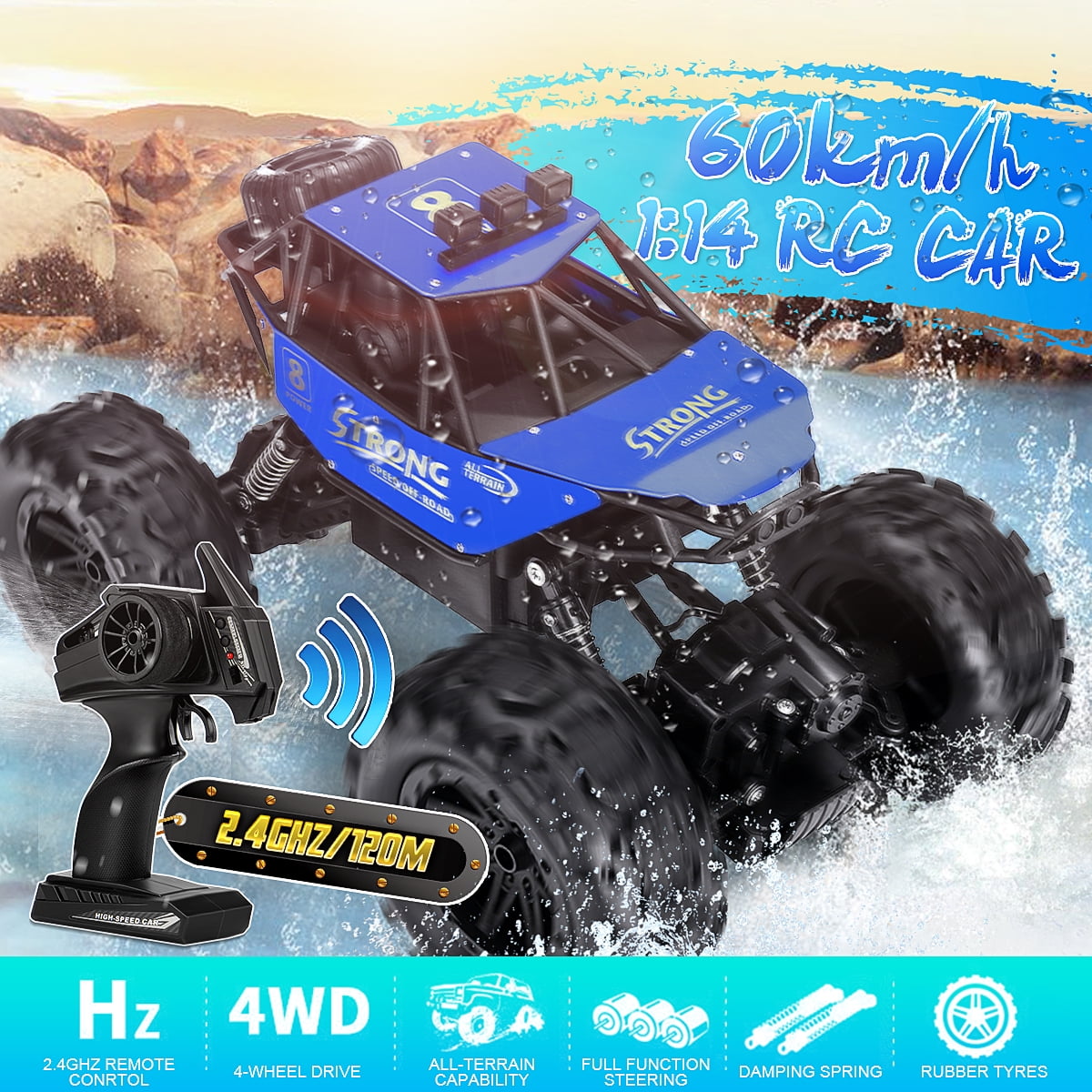 RC Car 1/14 Remote Control Car RC Truck 4WD 2.4G Remote Car 60Km/h High 