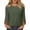 11# Army Green, variant on Womens Top 3/4 Sleeve T-shirts for Women Casual Crew Neck Three Quarter Length Sleeve Solid Fashion Loose Pullover Dark Blue M