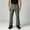 Green, variant on Mens Cargo Pants Sevevn Button Fly Elastic Back Waist Zip Pockets Articulated Knee Bootcut Leg Softshell Trousers for Hiking Outdoor Work Wear