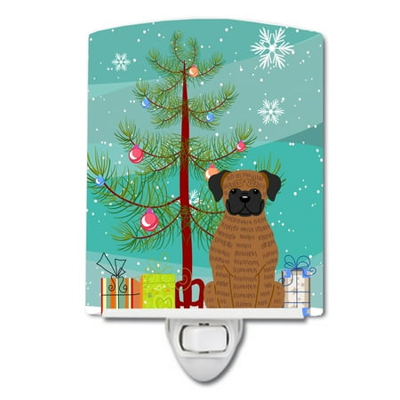 

Merry Christmas Tree Brindle Boxer Ceramic Night Light