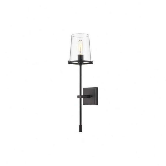1 Light Wall Sconce in Transitional Style-26 inches Tall and 6.5 inches Wide-Matte Black Finish Bailey Street Home 372-Bel-4652190