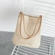 thumbnail image 2 of Bolso tejido de playa para mujer, bolso tejido cuadrado de estilo bohemio, informal para compras de fiestas, 2 of 8
