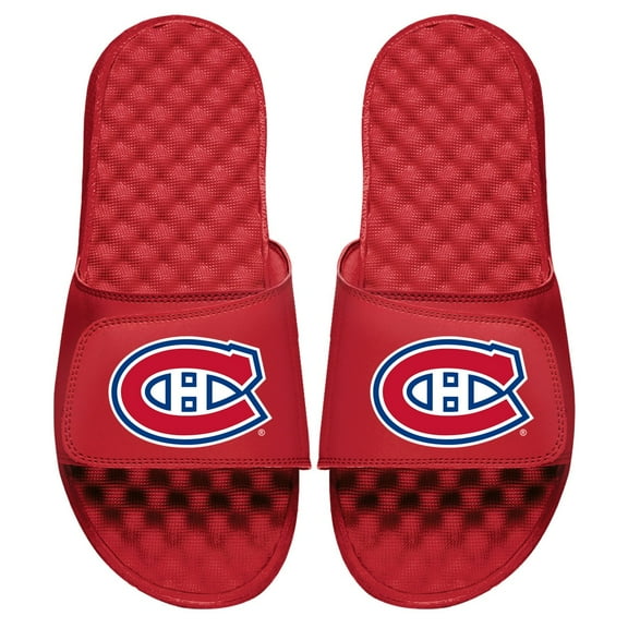 Men's ISlide Red Montreal Canadiens Primary Logo Slide Sandals