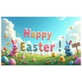thumbnail image 2 of Colorful Furry Letter Happy Easter Banner with Bunny Chick and Egg Elements Easter Party Decorations Photography Backdrop Spring Celebration Decor Background, 2 of 4