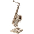 thumbnail image 1 of Modelo de instrumento musical de saxofón con forma de rompecabezas de madera en 3D para adultos, 1 of 5