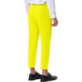 thumbnail image 3 of Pantalones de traje de negocios recortados para hombres Inspire Chic, corte recto, frente plano, talla 28, color amarillo, 3 of 7