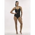 thumbnail image 2 of No Boundaries Ribbed Lace Up One-Piece Swimsuit, Women's, 2 of 5