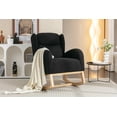 thumbnail image 5 of MAYEERTY Teddy Fabric Rocking Chair, with Packet Wood Legs, Black, 5 of 6