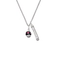 thumbnail image 2 of Delight Jewelry Silvertone Hot Pink Dots on Black Spinner Silvertone Courage Strength Wisdom Honesty Bar Charm Necklace, 23", 2 of 4