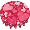 thumbnail image 5 of Happy Mother Day Tablecloth Round 60 Inch Ruitic Pink Red Love Heart Table Cloth Waterproof Fabric Farmhouse Mother Day Tablecloths Decorative for Holiday Home Party Wedding Picnic, 5 of 6