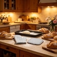 thumbnail image 6 of Oven Mitts and Pot Holders Set 2 Pieces Heat Resistant Kitchen Gloves Microwave Safe Thick Cotton Padding Home Baking Blue, 6 of 6