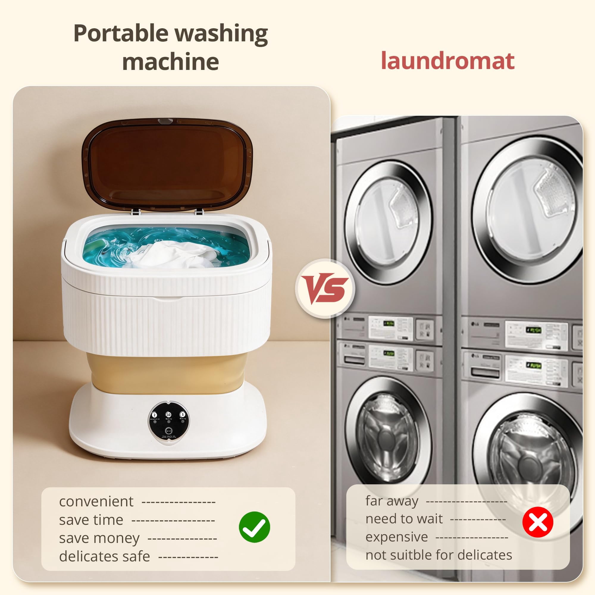 Portable Washing Machine, Mini Washer, 18L Upgraded with Spin Basket, Foldable Design Ideal for Apartment, portable washer 3 Cleaning Modes Suitable for Small Clothes (purple)