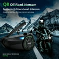 thumbnail image 5 of EJEAS Q8 Motorcycle Bluetooth Headset Upgraded Mesh 3.0 Intercom 6 Riders Group Motorcycle Speakers Bluetooth Waterproof Helmet Headset, 5 of 19
