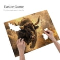 thumbnail image 2 of 500-Piece Wooden Jigsaw Puzzle for Adults - Charging Bull Fury Fire Dust , Fun & Relaxing Family Game, No-Dust Interlocking Pieces, Perfect Wall Decor & Holiday Gift, 2 of 7